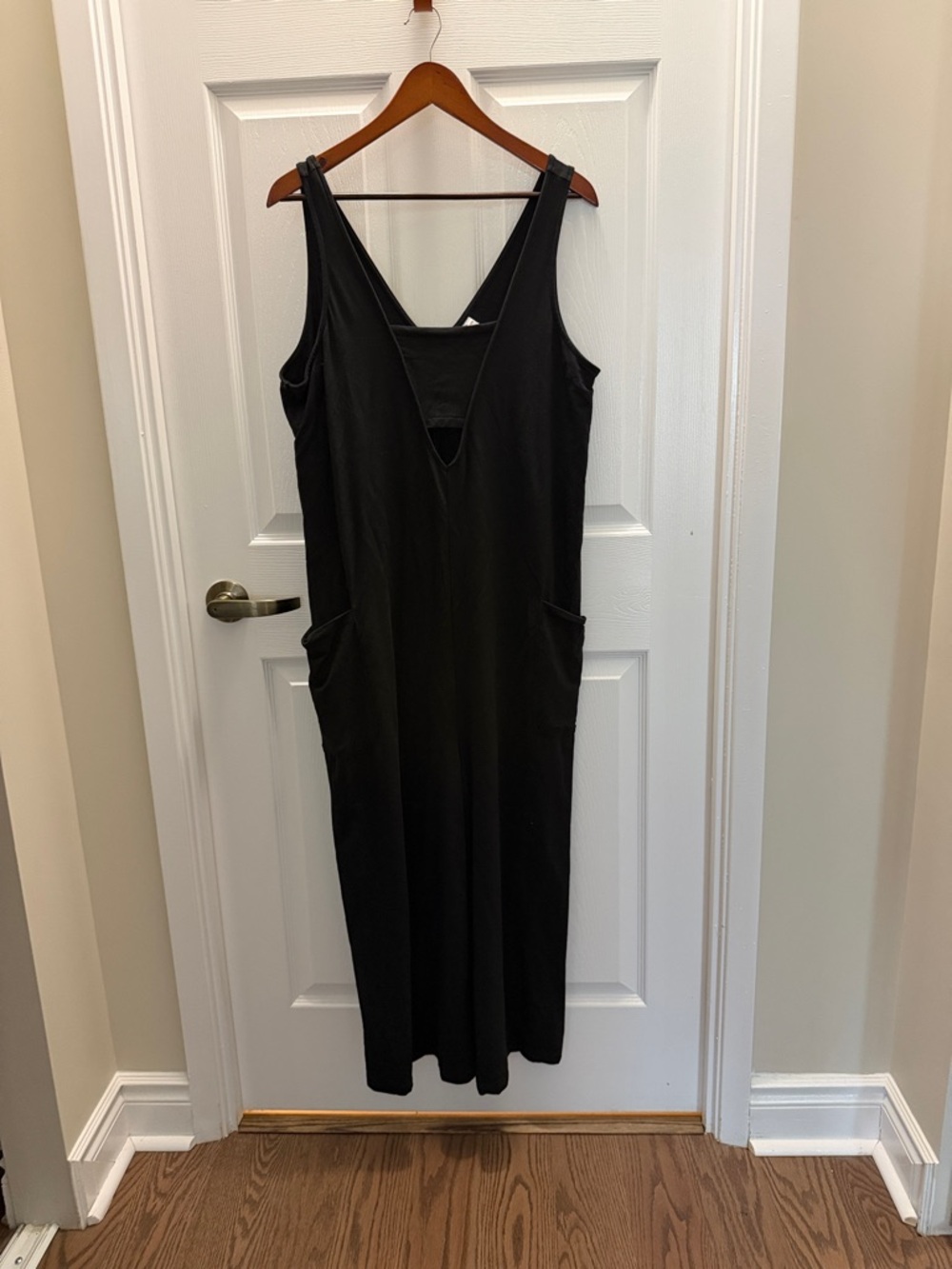 Sage Black Wide Leg Jumpsuit with V-Neck